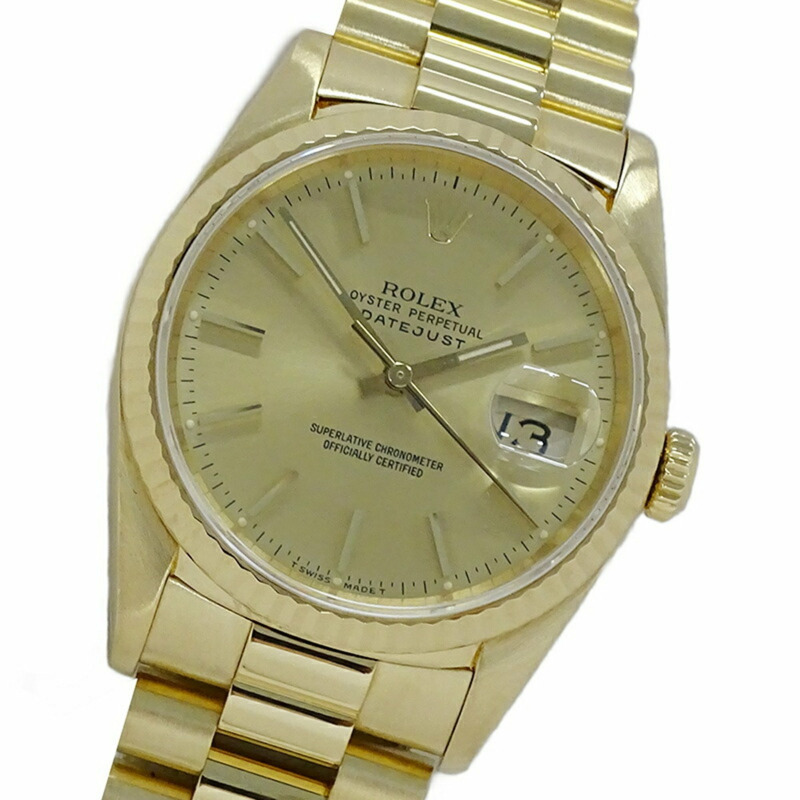 勞力士 ROLEX Datejust 16238 L 序號 男士手錶 自動 AT 750YG 18K 純金 拋光-1
