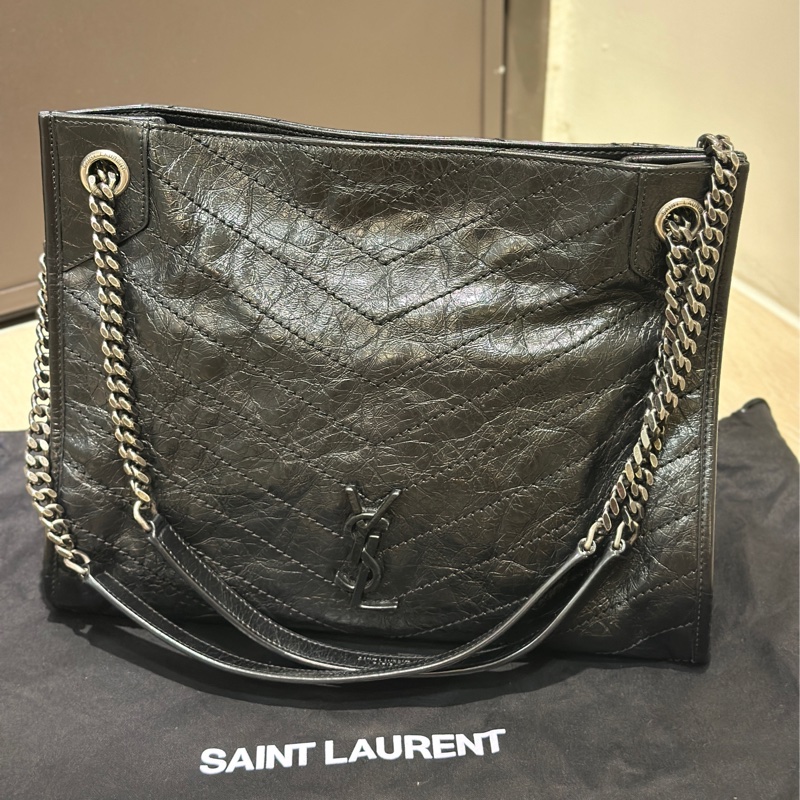 YSL NIKI Shopping Bag 復古皮革購物袋-5