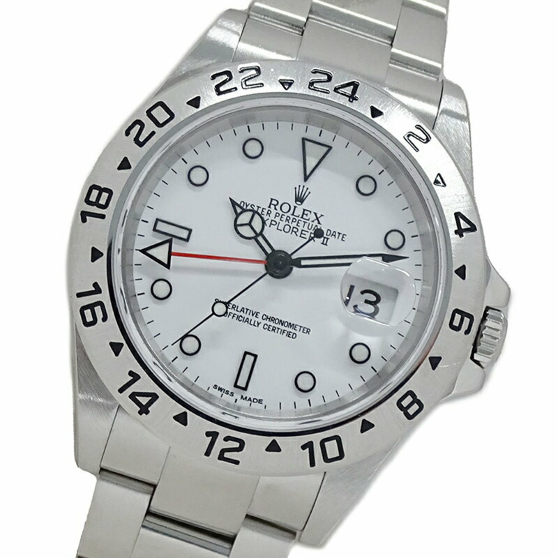 勞力士 ROLEX Explorer II 16570 F 序號 男士手錶 Date 自動 AT 不銹鋼 SS 銀色 白色 已拋光-1