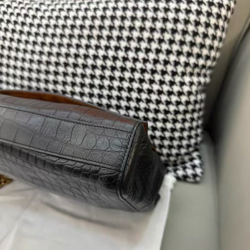ysl 鱷魚壓紋皮革 雙面kate 金標 中號 全新 配件塵袋-2