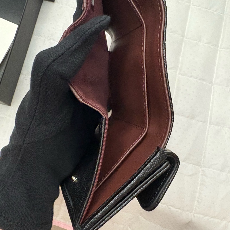 Chanel 三折皮夾 荔枝銀-6