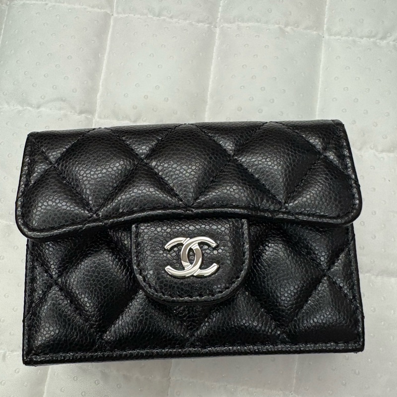 Chanel 三折皮夾 荔枝銀-8