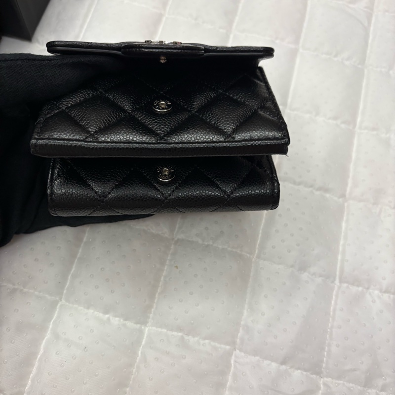 Chanel 三折皮夾 荔枝銀-10