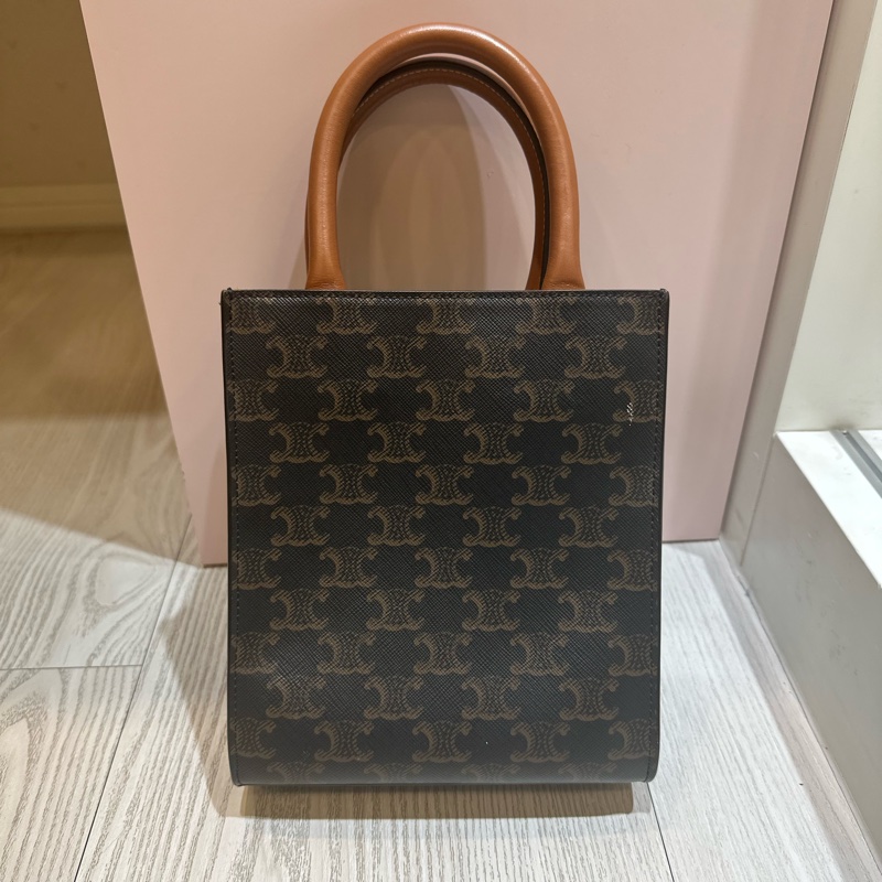Celine mini Cabas 凱旋 老花 手提 斜揹 肩背-10