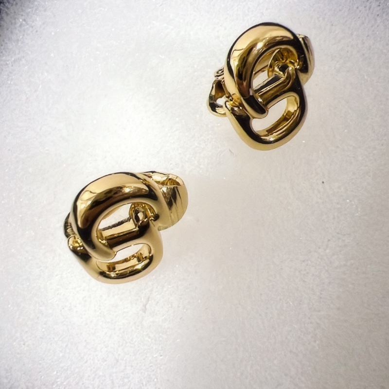 DIOR中古字母耳夾-1