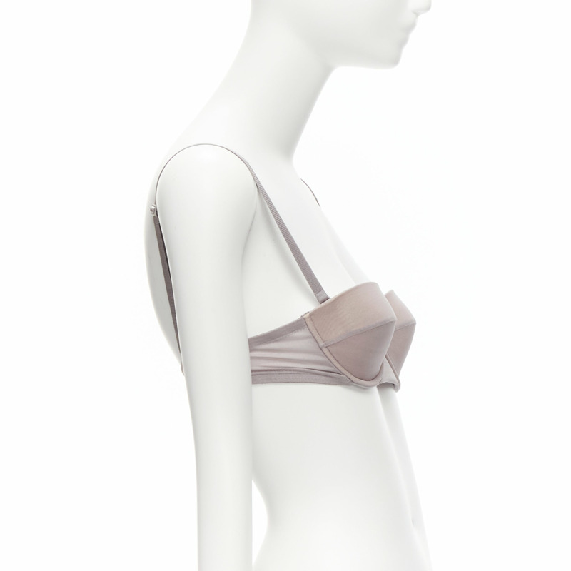 GUCCI Tom Ford 2001 Vintage grey nude mesh 3D cut cup fashion bra M-3