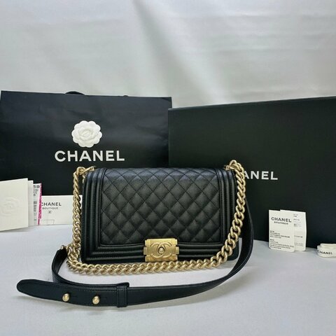 【CHANEL 荔枝牛霧金BOY 25】