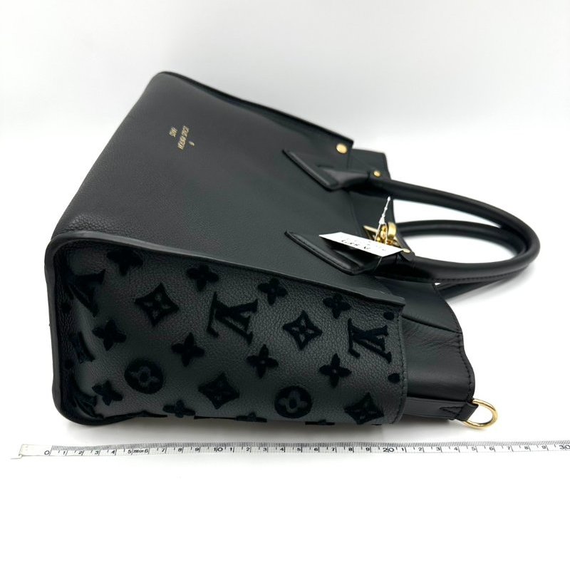 【美收精品】LOUIS VUITTON LV 黑色牛皮兩側拼絲絨金轉釦手提兩用包 A-887【隔月月中將轉賣至日本 上架期限30天】-15