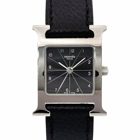 愛馬仕 HERMES H 手錶 HH1 210 女士腕錶 黑色 石英