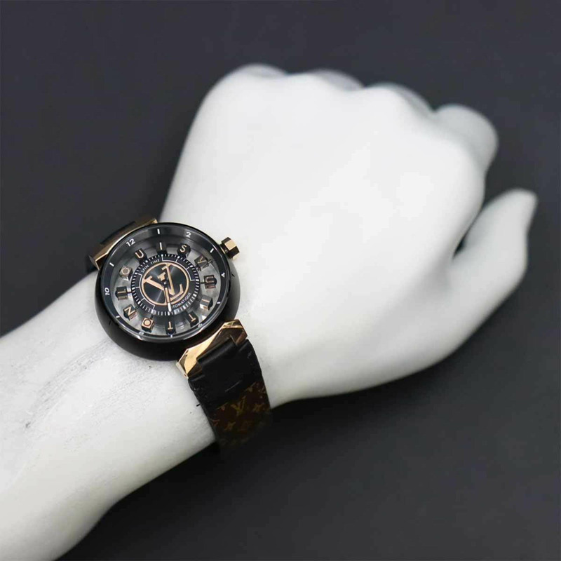 Louis Vuitton Tambour Spintime Q1EGL Combi 男士鏤空腕錶 18KPG 玫瑰金自動腕錶-3