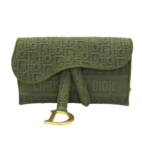 綠色 緹花帆布 Saddle Slim Belt Pouch 肩背包