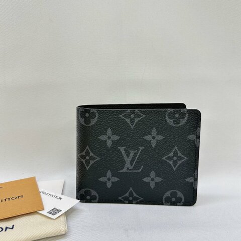 【LV Multiple帆布對折短夾】