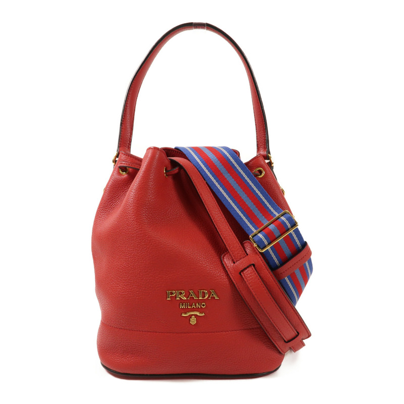 PRADA 牛皮皮革Shoulder Bag金扣手挽肩背兩用袋-0
