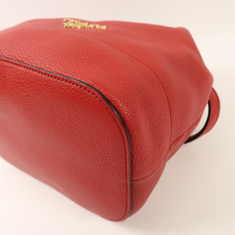 PRADA 牛皮皮革Shoulder Bag金扣手挽肩背兩用袋-11
