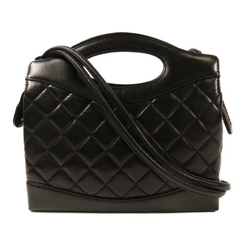 CHANEL 羊皮皮革Shoulder Bag金扣手挽肩背兩用袋