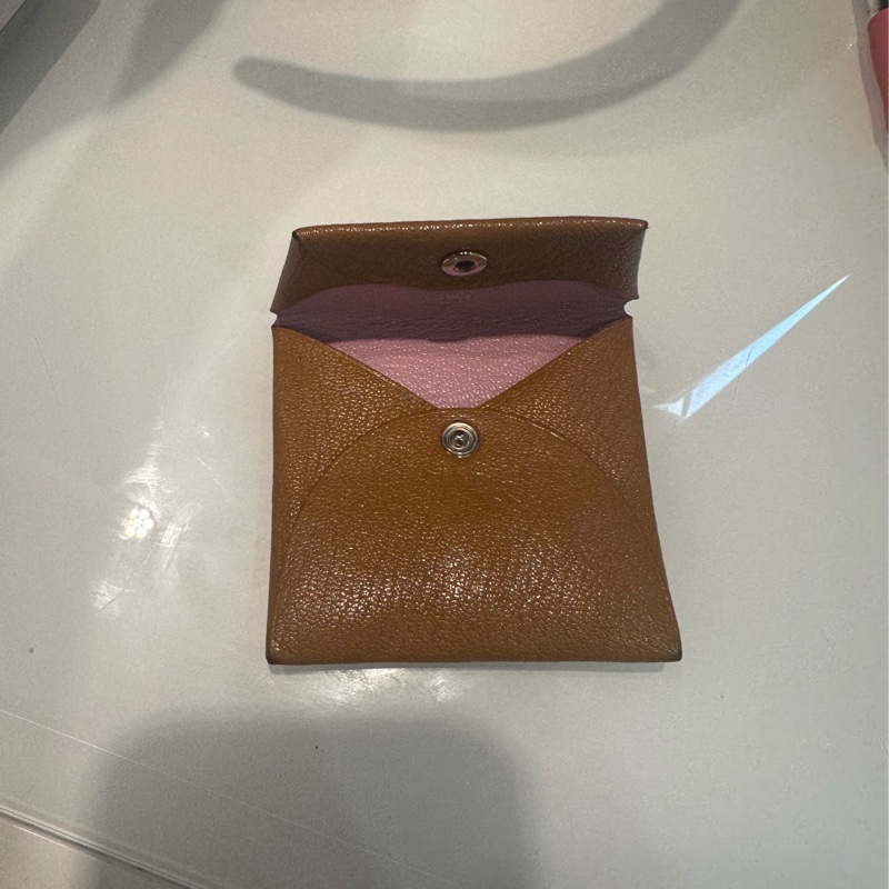 Hermes Bastia 零錢包 金棕 內裡粉色-2