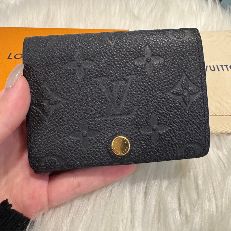 LV 黑壓紋牛皮名片萬用卡包 離櫃商品-10