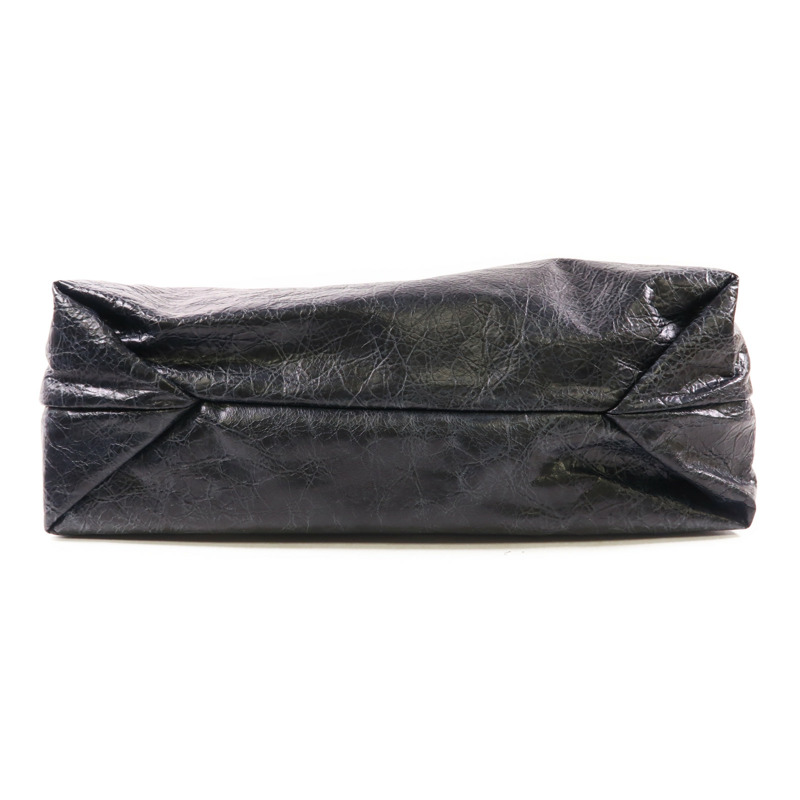 BALENCIAGA 羊皮皮革Crush Medium Tote Bag金扣肩背袋-3
