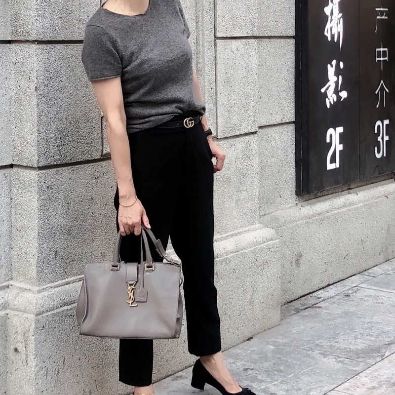 莉亞精品♡ YSL 400914 醫生包大象灰🐘 二手-1
