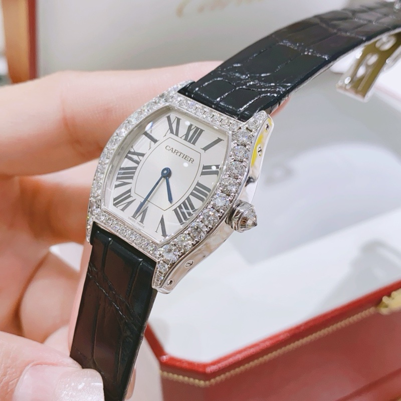 卡地亞龜形系列WA507231白金原鑽手動機械女表-2