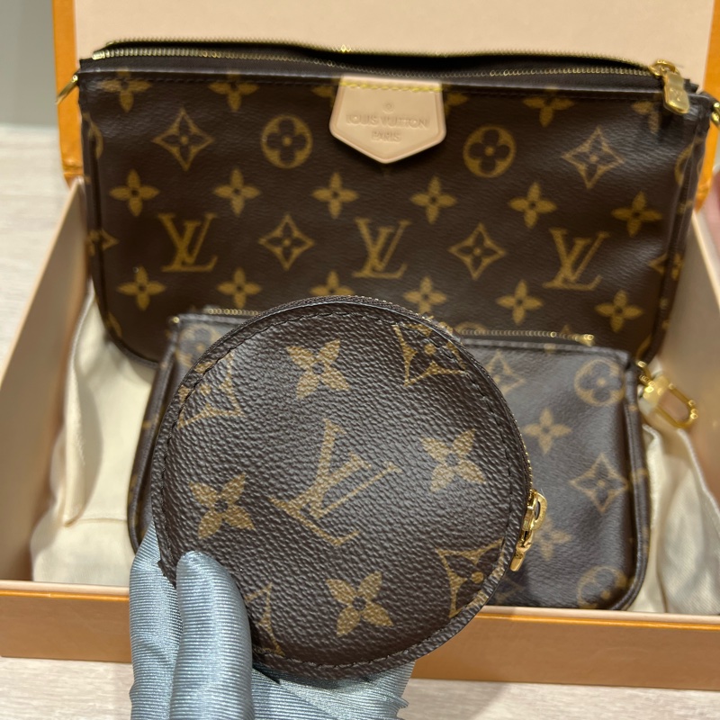 LV五合一老花麻將包搭零錢包-2