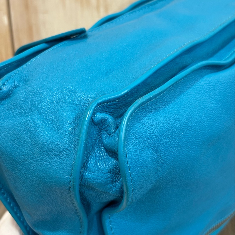 Proenza Schouler PS1 中款 土耳其藍色山羊皮 銀釦 手提包斜背包肩背包學院包郵差包-12