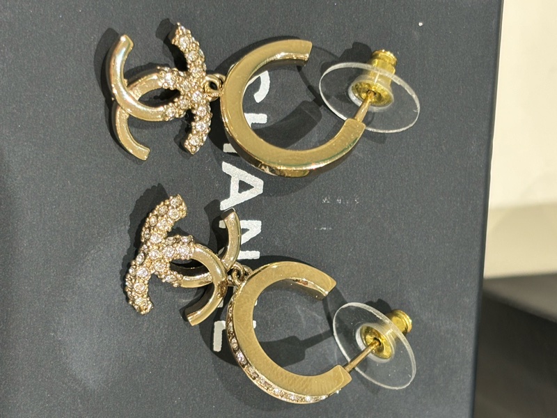 Chanel 22K 閃石耳環-5