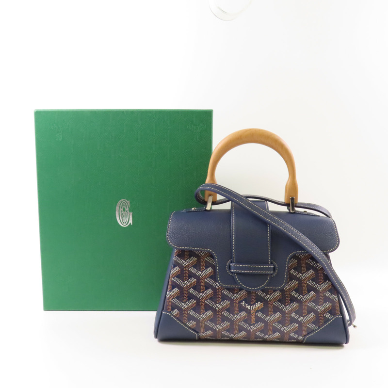GOYARD 牛皮皮革Saigon Souple Mini Bag銀扣手挽肩背兩用袋-16