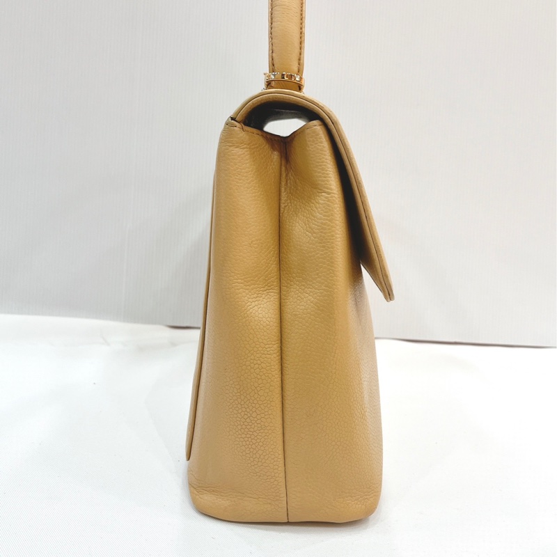 莉亞精品♡Chanel vintage kelly 奶茶 二手-7