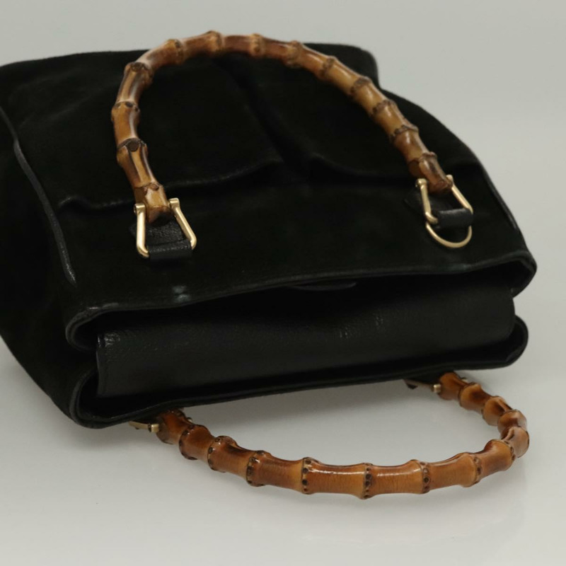 【日本直送】GUCCI 竹節手提包 絨面革 2 款 黑色 金色 000 122 0316 正品 sw204-5