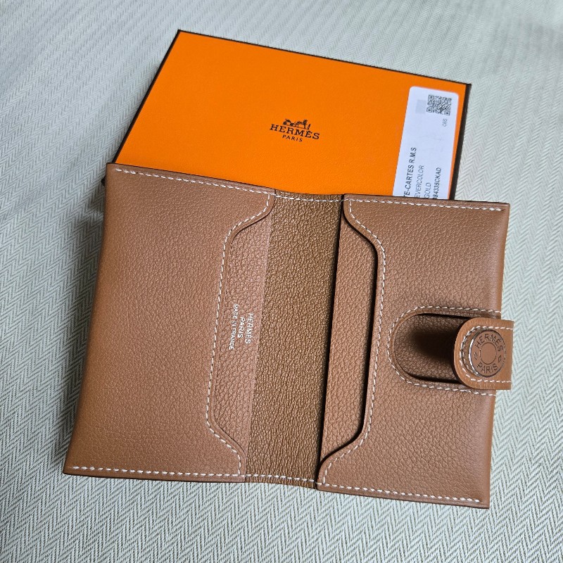 全新 HERMÈS 愛馬仕 R.M.S 珐瑯卡包 金色-2