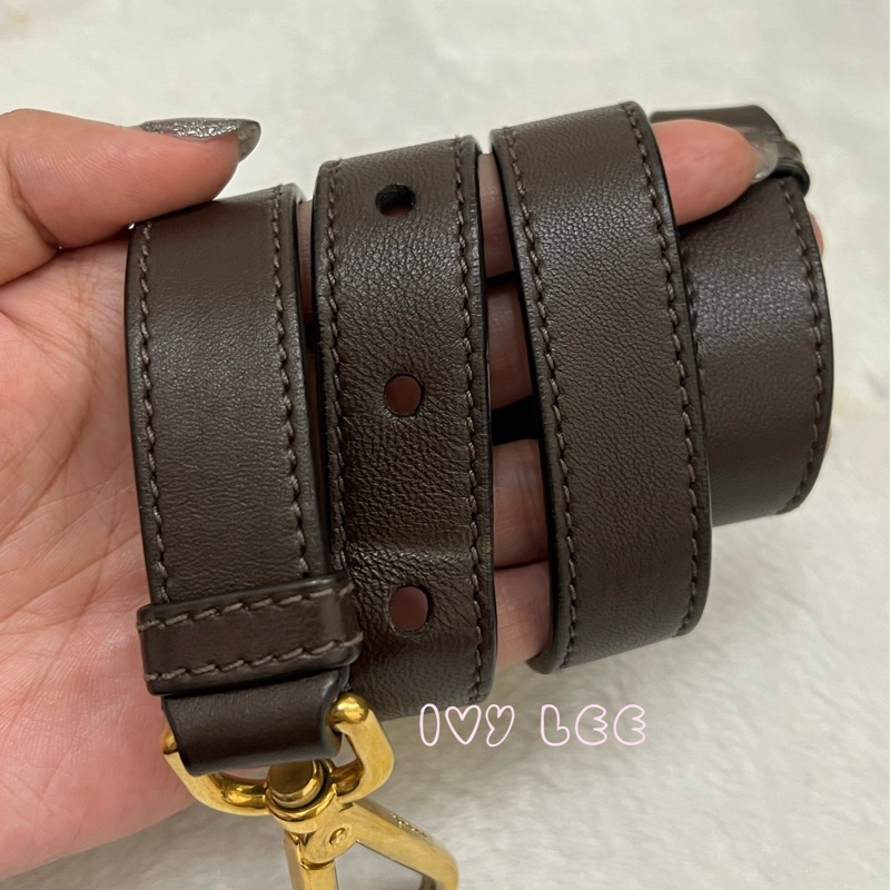 PRADA Tessuto 綠色 咖啡色皮革 尼龍 肩背包 二手精品-9