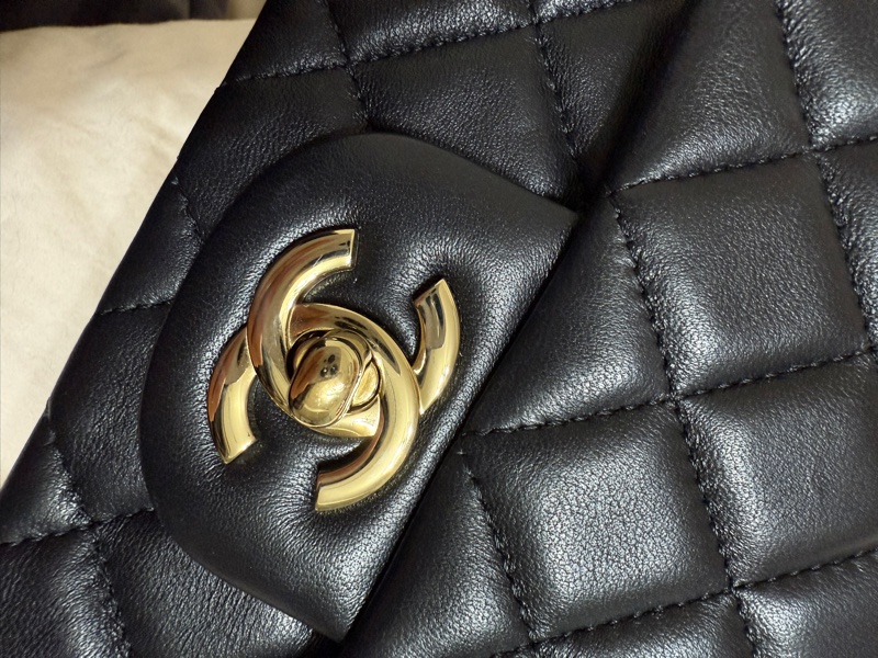 Chanel Cf mini 黑金小羊皮方胖✨-10