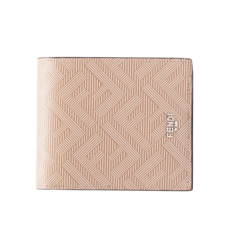 【FENDI 芬迪】Shadow Bifold 雙折 FF印花 皮革 皮夾 卡夾 短夾 米色 7M0169AP16F1RHO-0