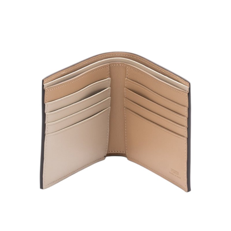 【FENDI 芬迪】Shadow Bifold 雙折 FF印花 皮革 皮夾 卡夾 短夾 米色 7M0169AP16F1RHO-2