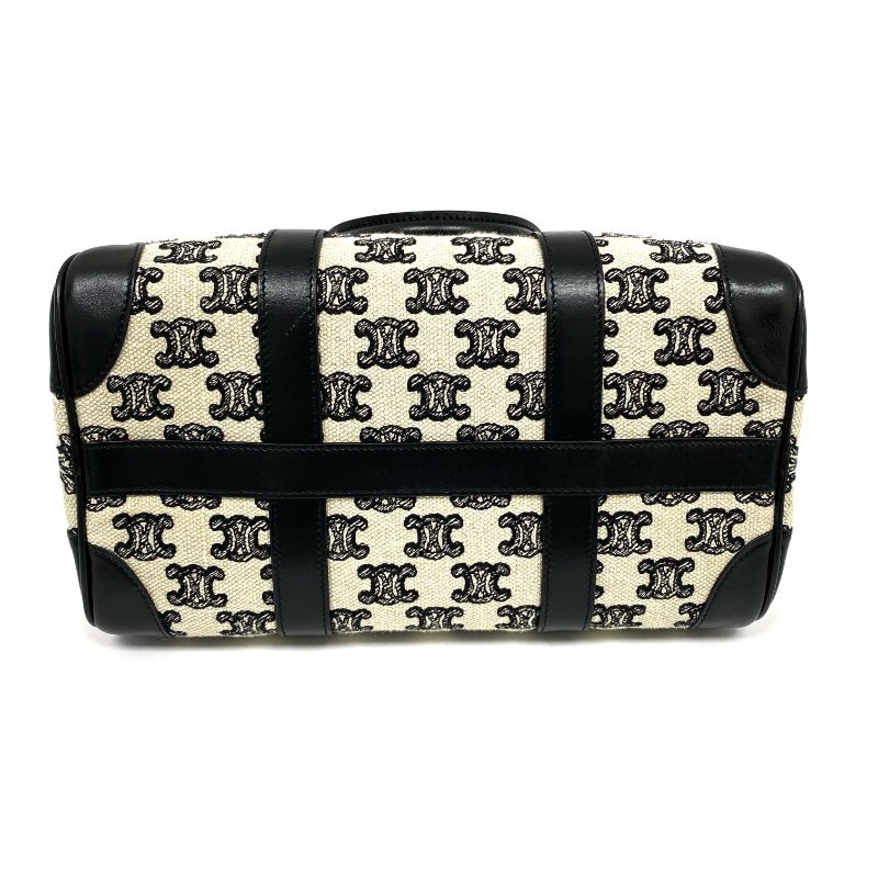 △ Celine 思琳 Small Boston Triomphe Beige Canvas Black Calfskin 2way Bag 193652 小型米色帆布黑色小牛皮波士頓兩用袋 - 257002912-7