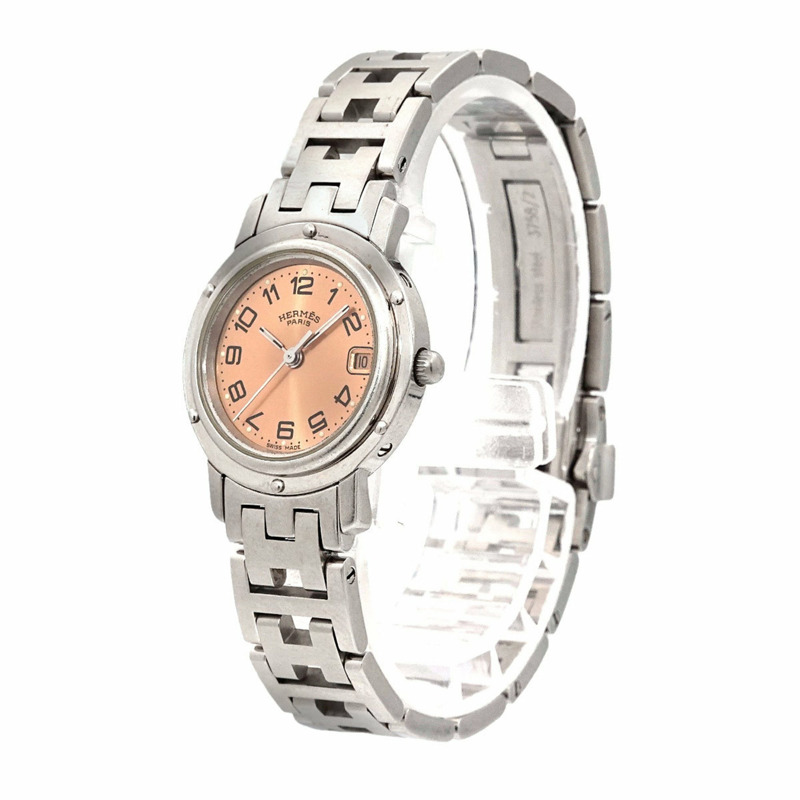 愛馬仕 HERMES Clipper CL4 210 女士腕錶 Date 粉紅石英-2