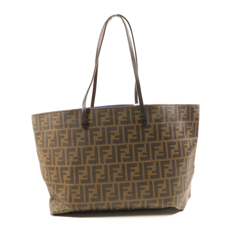 FENDI 塗層帆布Tote Bag金扣肩背袋-1