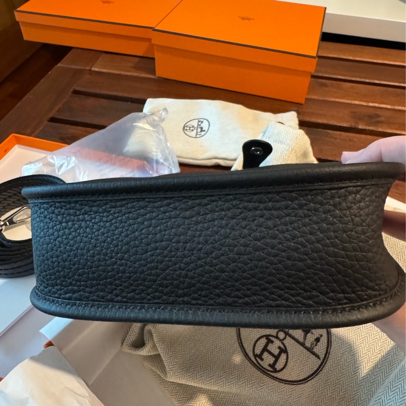 Hermes Mini Evelyne 黑銀 特別款編織帶-4