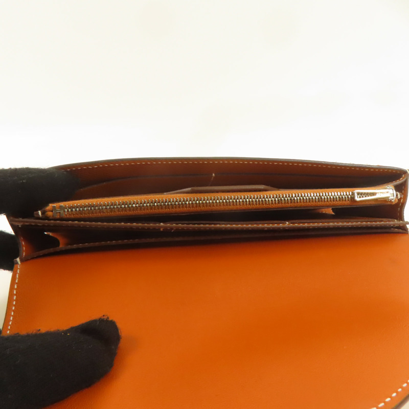 HERMES Epsom皮革Passant en Excellent Etat Marron長錢包-5