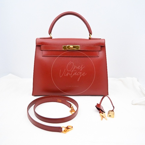 [Pre-owned] Hermes Kelly 28 Vermillon Handbag