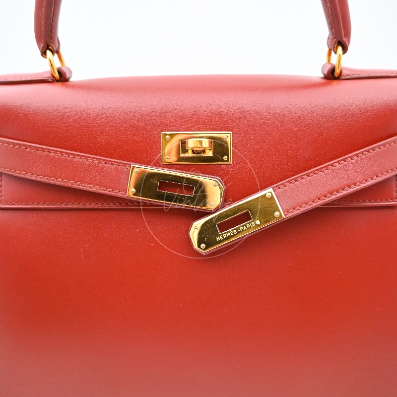 [Pre-owned] Hermes Kelly 28 Vermillon Handbag-9