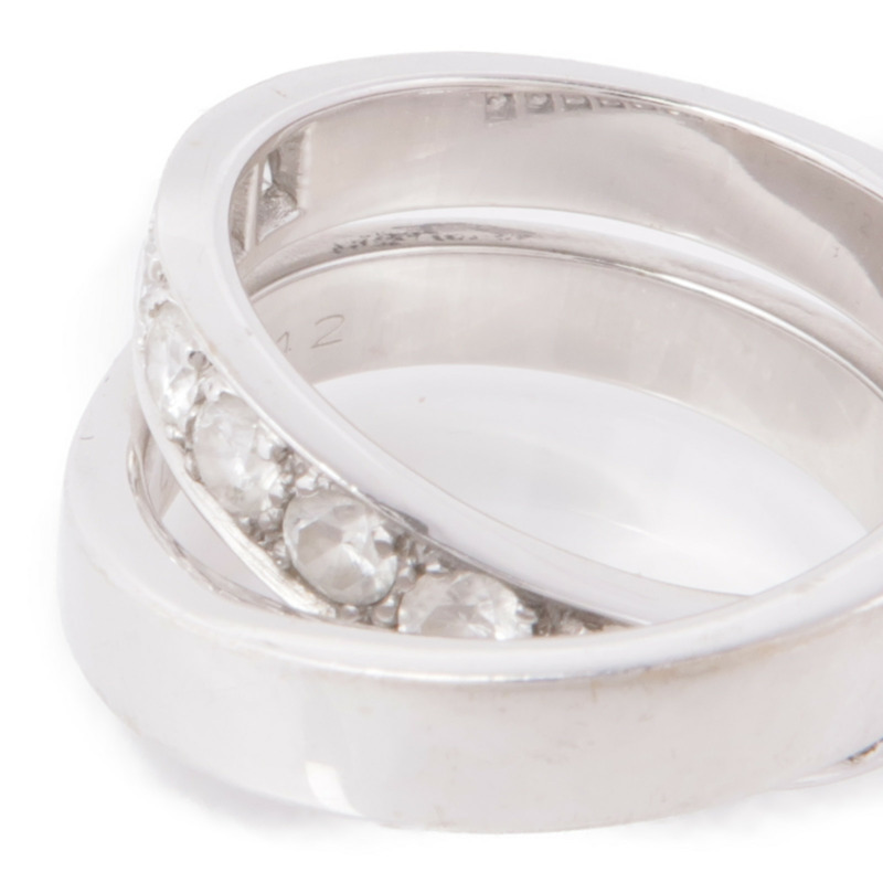 CARTIER 18K白金Paris Nouvelle Vague鑽石戒指US#6.75-8