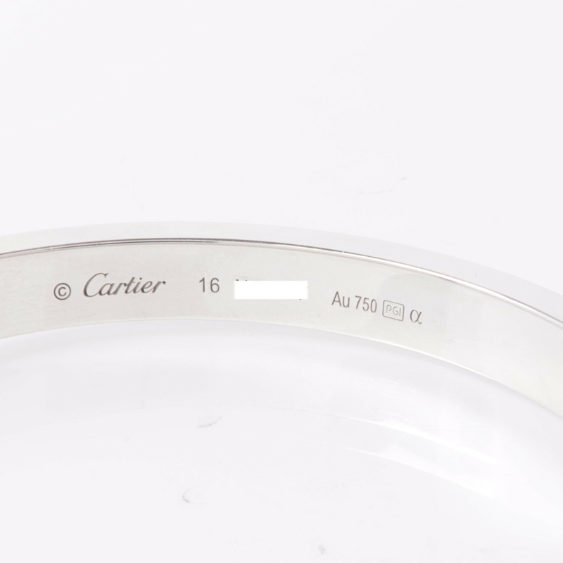 CARTIER 18K白金Love Bracelet Diamond鑽石手鐲Cartier#16-4