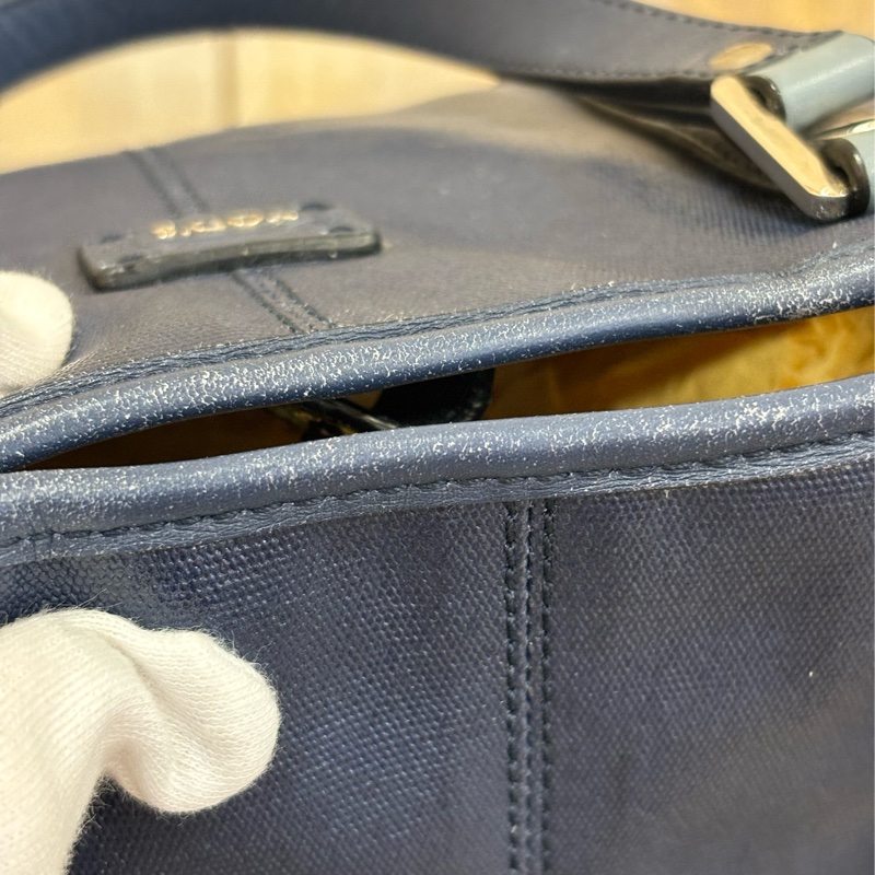 TODS G BAG 藍色防水布 小款 肩背包斜背包手提包-18