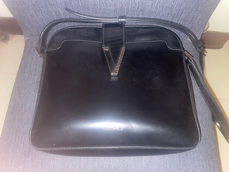 Versace全牛皮男士#肩背包#郵差包#二手專櫃正品 義大利製-4