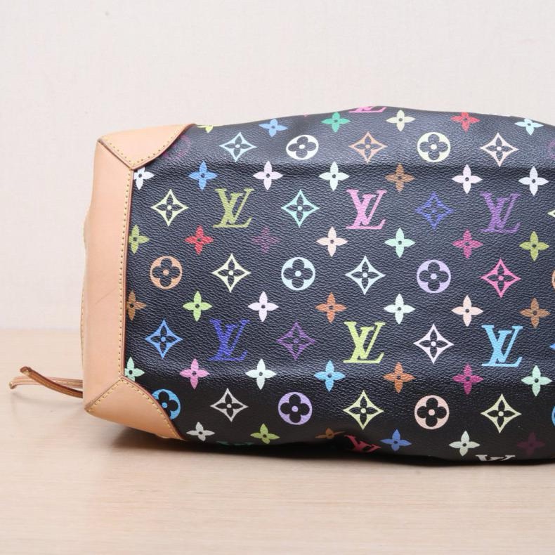 LOUIS VUITTON(路易威登) 中古 金扣手提包 黑三彩 PVC-3