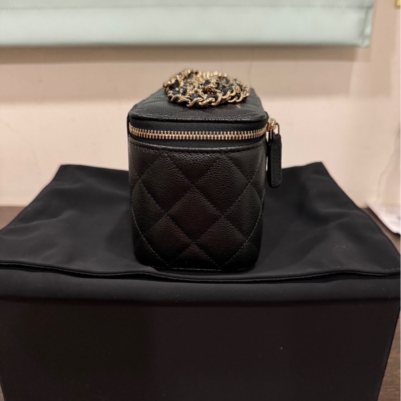 Chanel 小香 長盒子包/鏈條包/黑金款/全新閒置美品-4