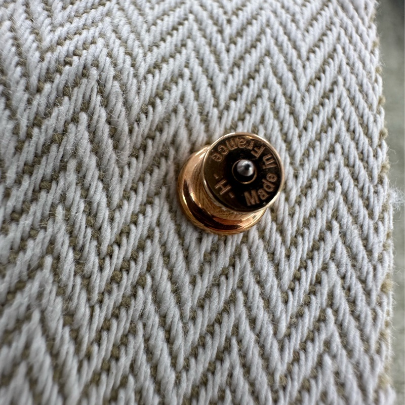 HERMES Mini Pop H 白色玫瑰金耳環-11