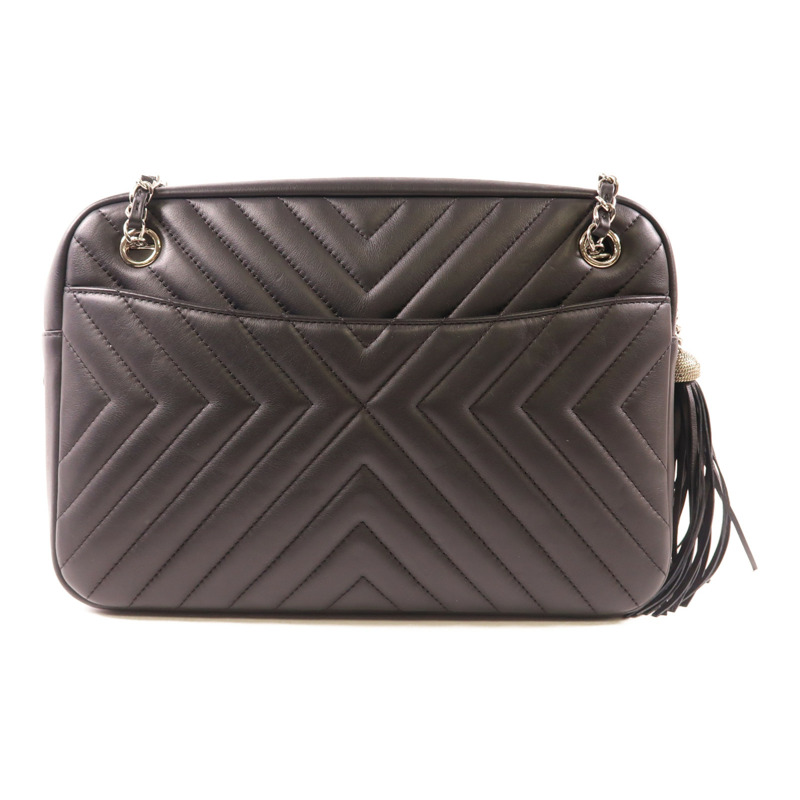 CHANEL 牛皮皮革Shoulder Bag銀扣肩背袋-1
